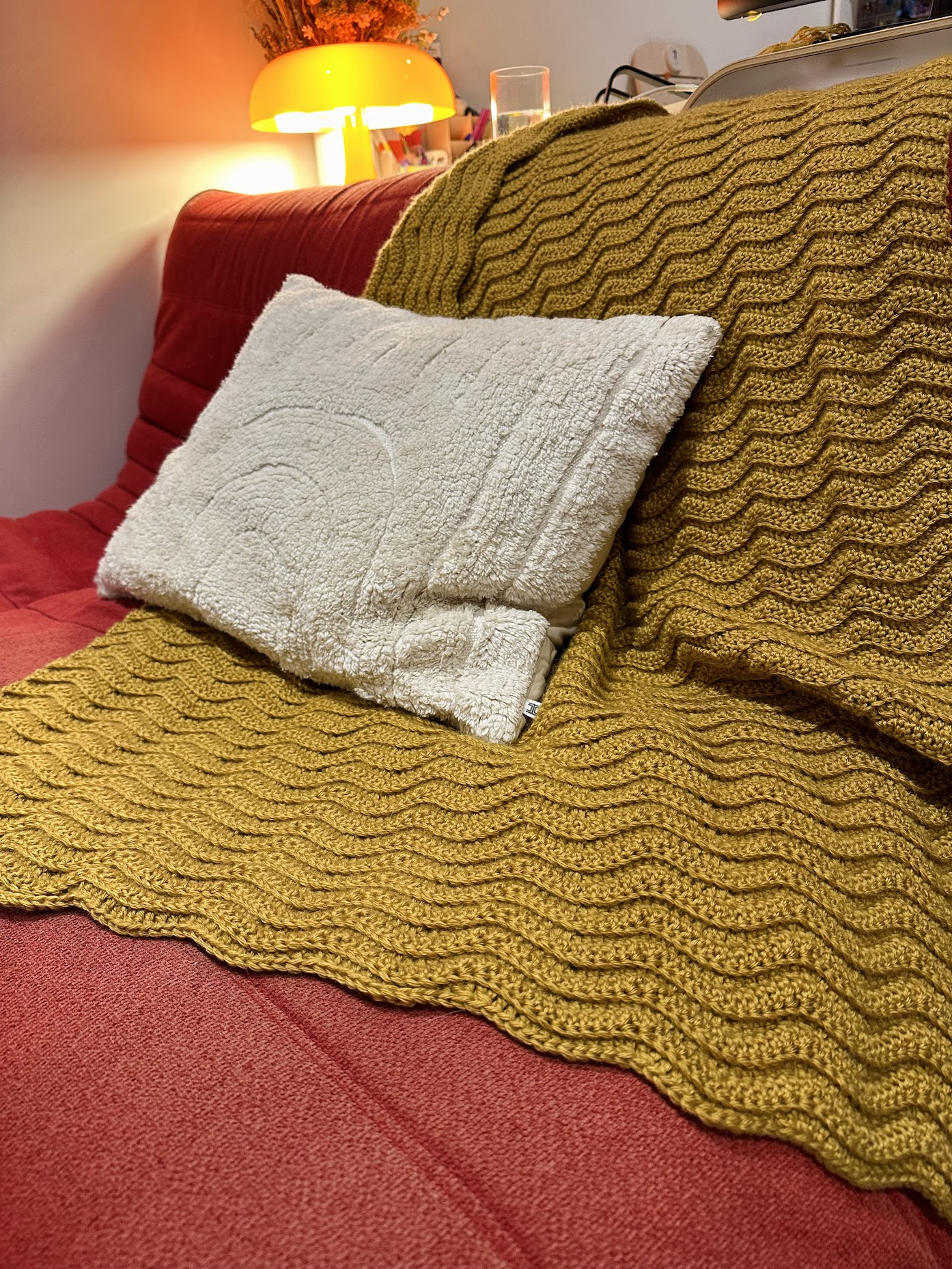 Crochet throw blanket