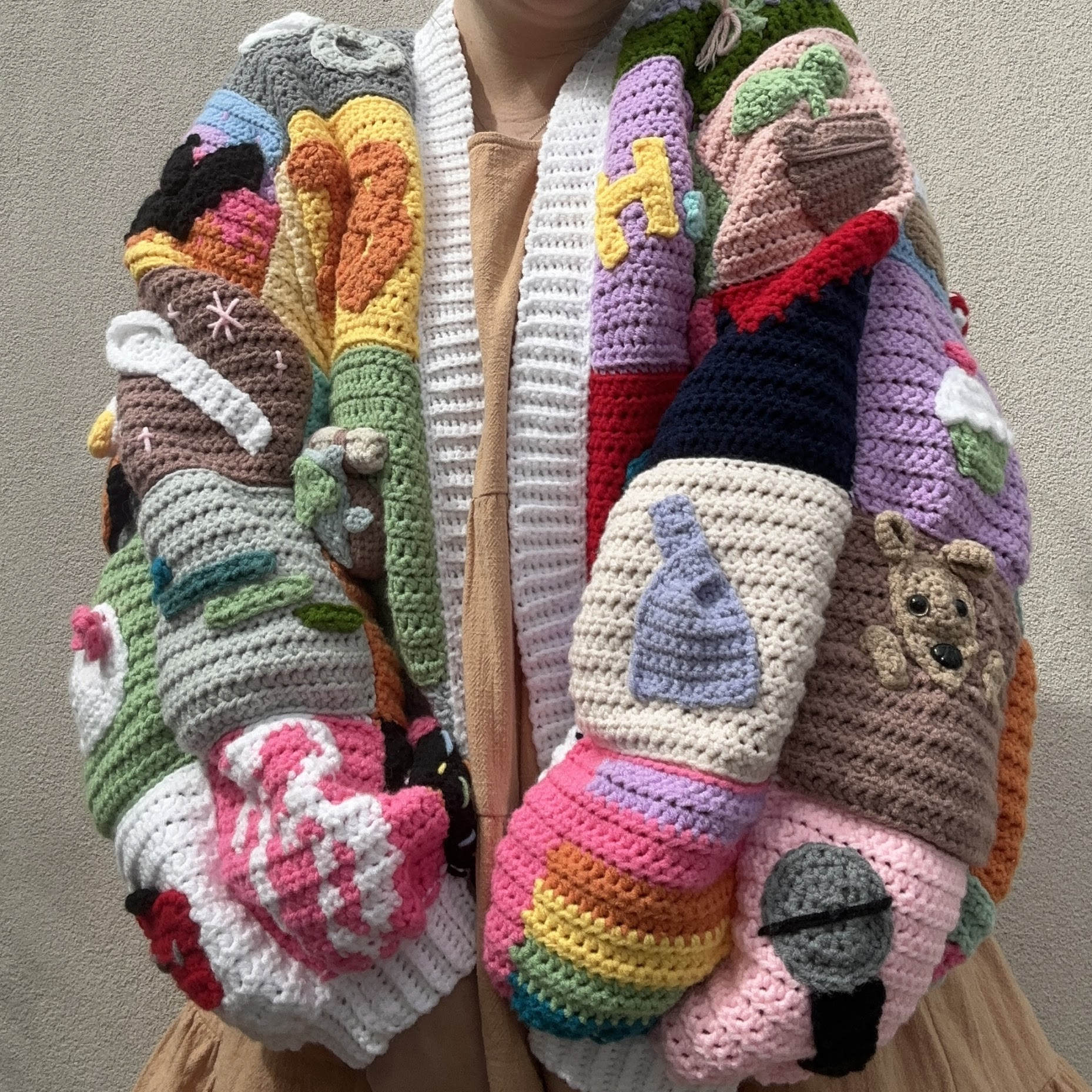 Crochet patchwork cardigan
